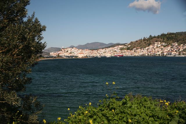 Poros Island - View of Poros town from the road to Ermioni